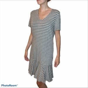 Pleione Women’s Plaid Black and White Ruffled Springtime Dress